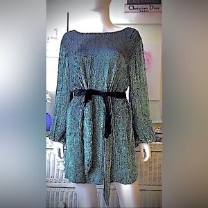 knee length dresses for ladies Moxey Ruched Mesh Mini Dress – SEROYA main image 1